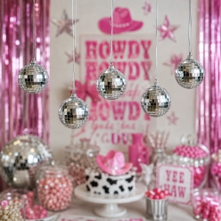 Disco Ball Metallic Hanging Decor -5 Pack